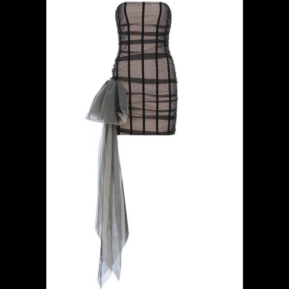 Black and beige dress